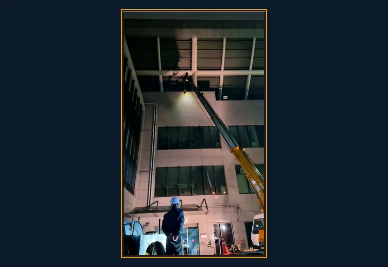 강릉 노암동 물류창고 철거 - 가설 방음벽 및 고밀도 비산먼지 차단막 3중 보양
